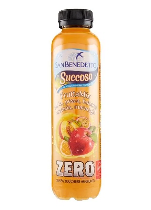 San Benedetto, Jugo Zero al Gusto Fruttamix, 12 x 400 ml, bebida ligera y sedante en agua mineral natural, sin azúcar, conservantes colorantes ni gluten