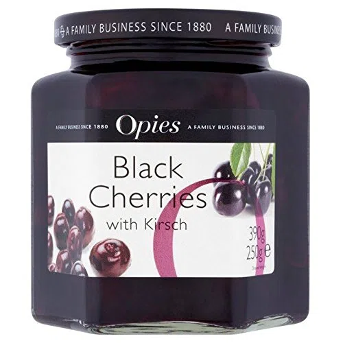 Opies Cerezas Negras Y Kirsch 390g (Paquete de 6)
