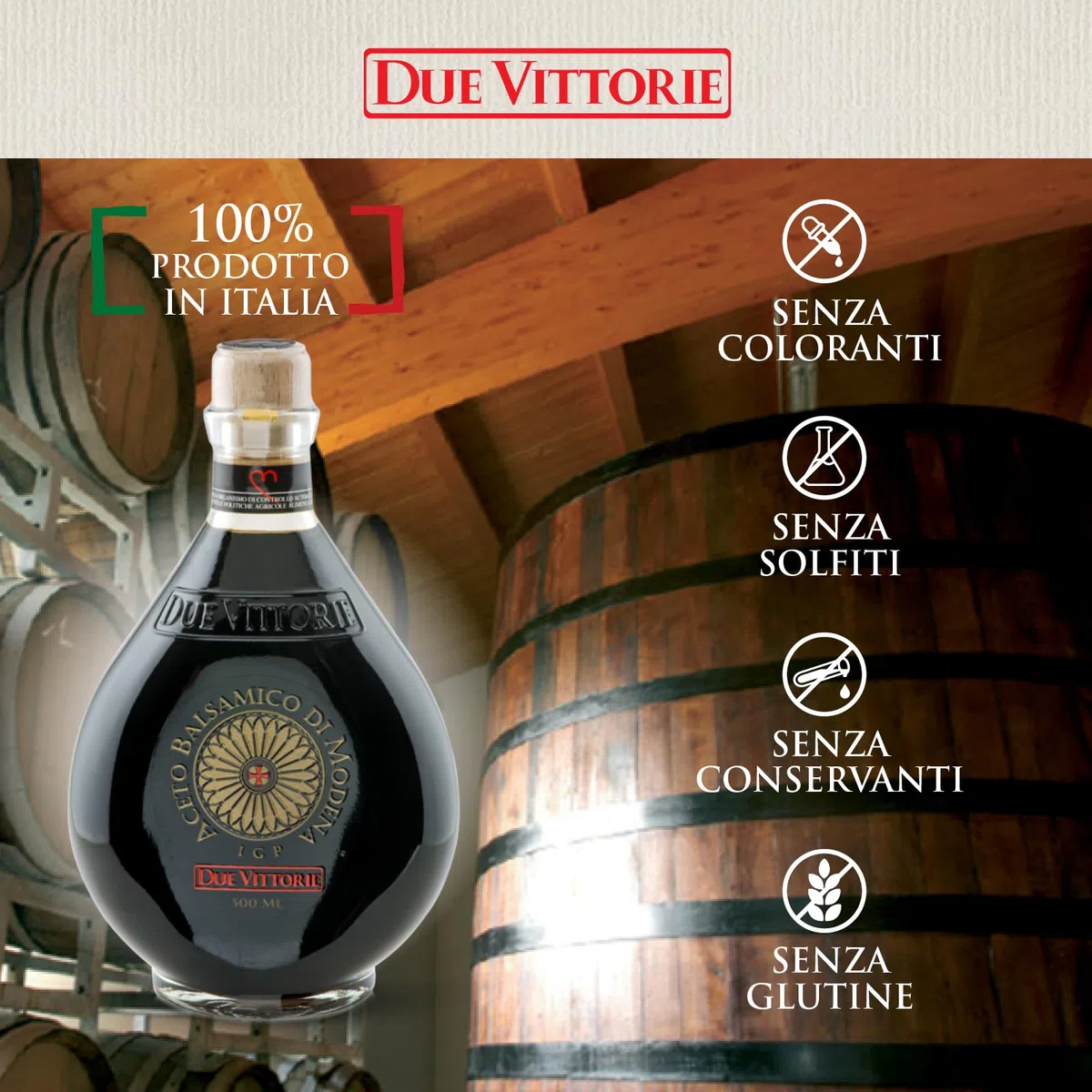Due Vittorie Oro vinagre balsámico de oro de modena 500 ml
