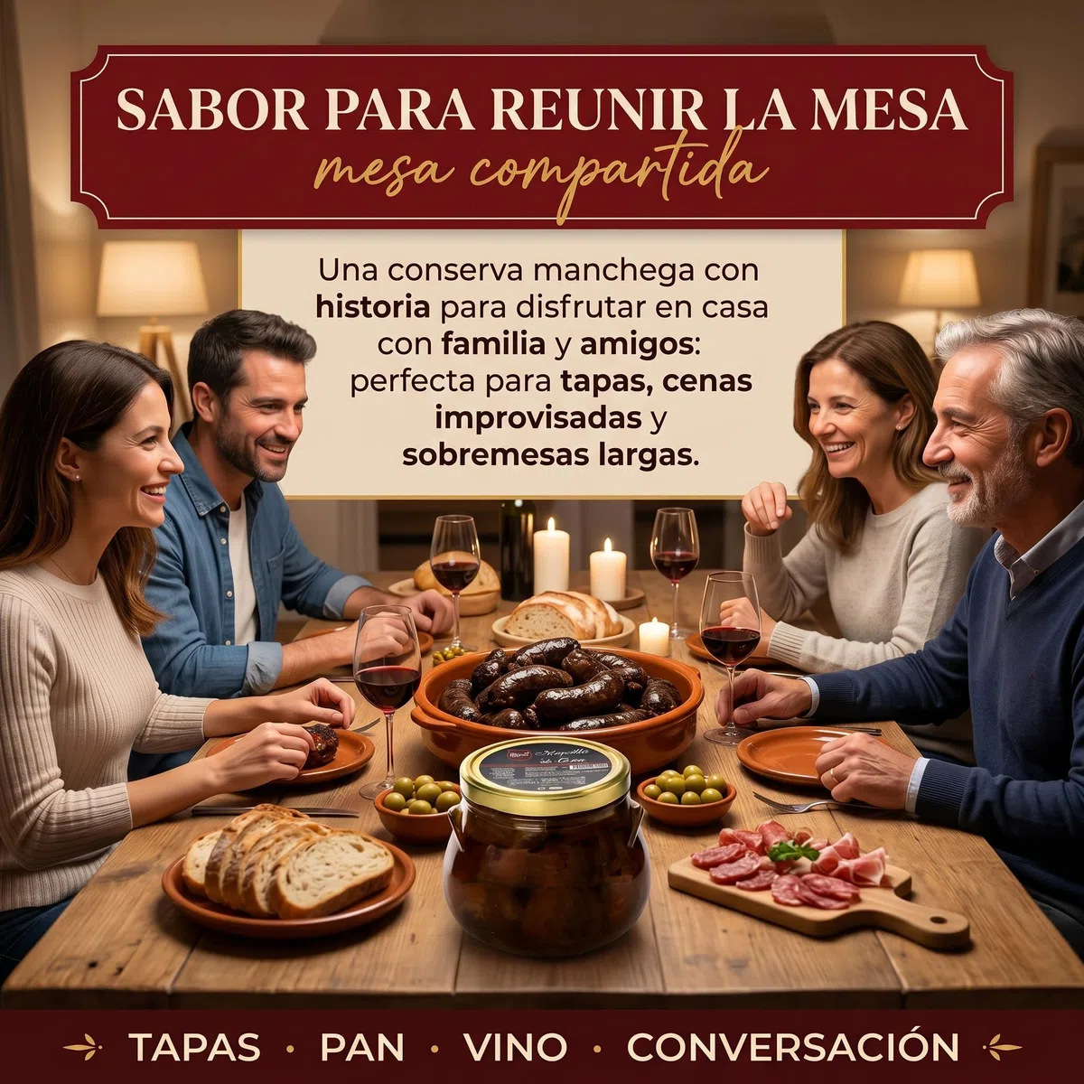 Polgri Morcilla Frita de Orza con Pinones 780g Manchega Artesanal Desde 1967 Conserva en Aceite Girasol sin Conservantes 5 Años Caducidad Tarro Cristal 850ml Embutidos Gourmet Aperitivo Tapas
