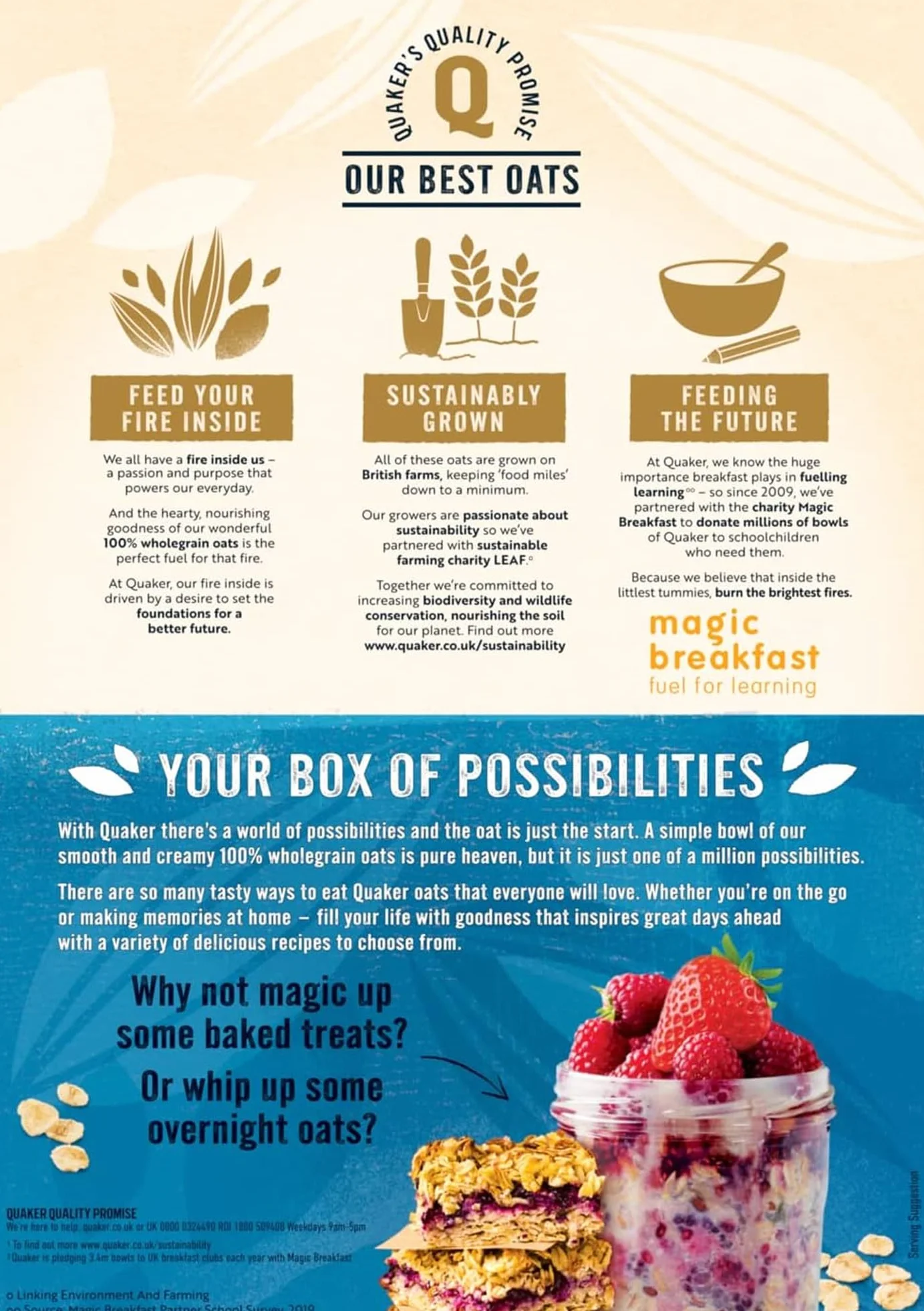 Quaker Porridge Rolled Oats 1,5 kg | Copos de Avena 100% integral 1,5 kg (El embalaje puede variar)