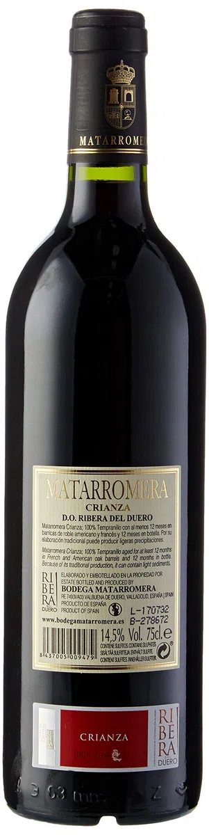 Matarromera Crianza Tempranillo Ribera del Duero, 750ml (Paquete de 6)