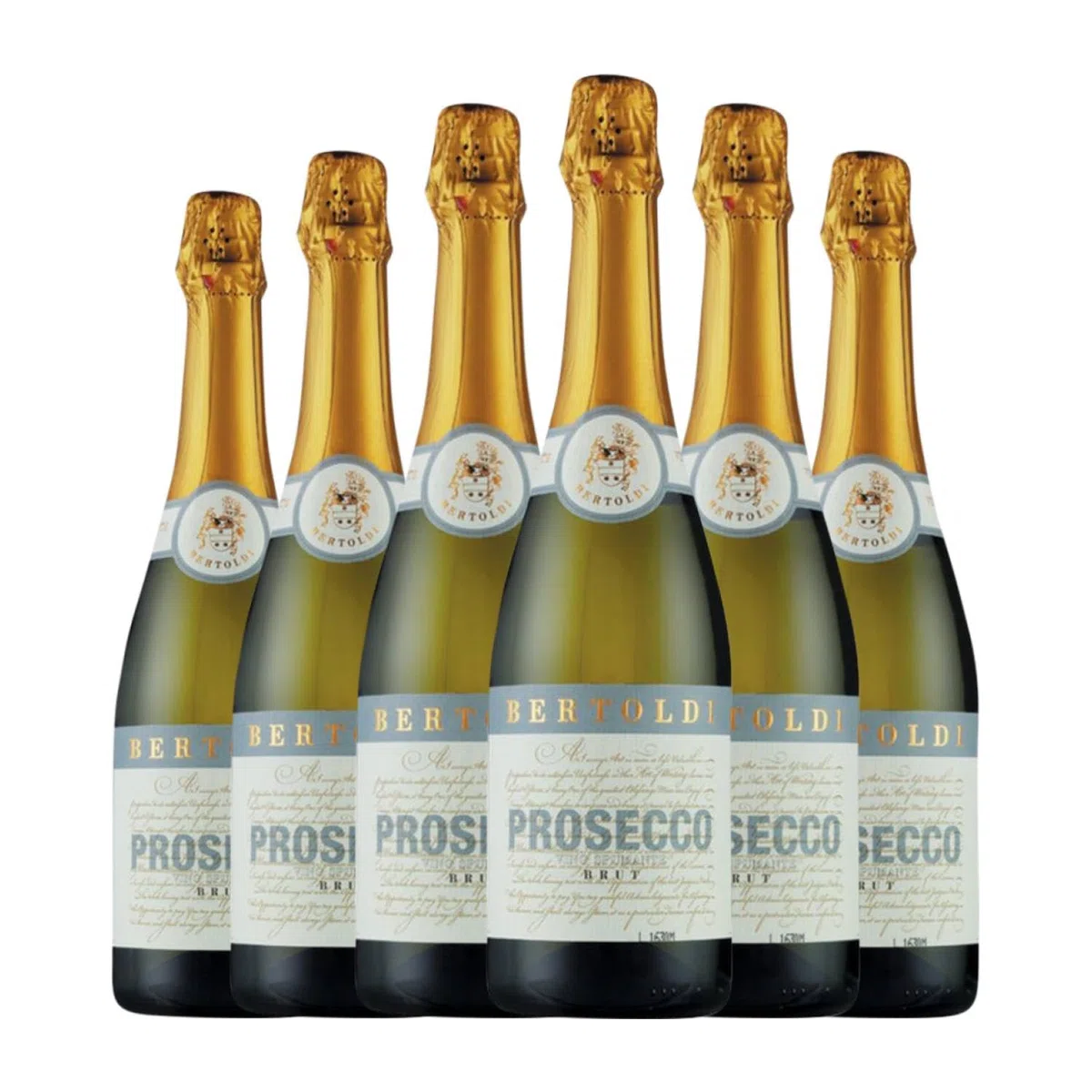 Bertoldi Spumante Glera Brut Prosecco 75 cl Espumoso blanco (Caja de 6 Botellas de 75 cl)