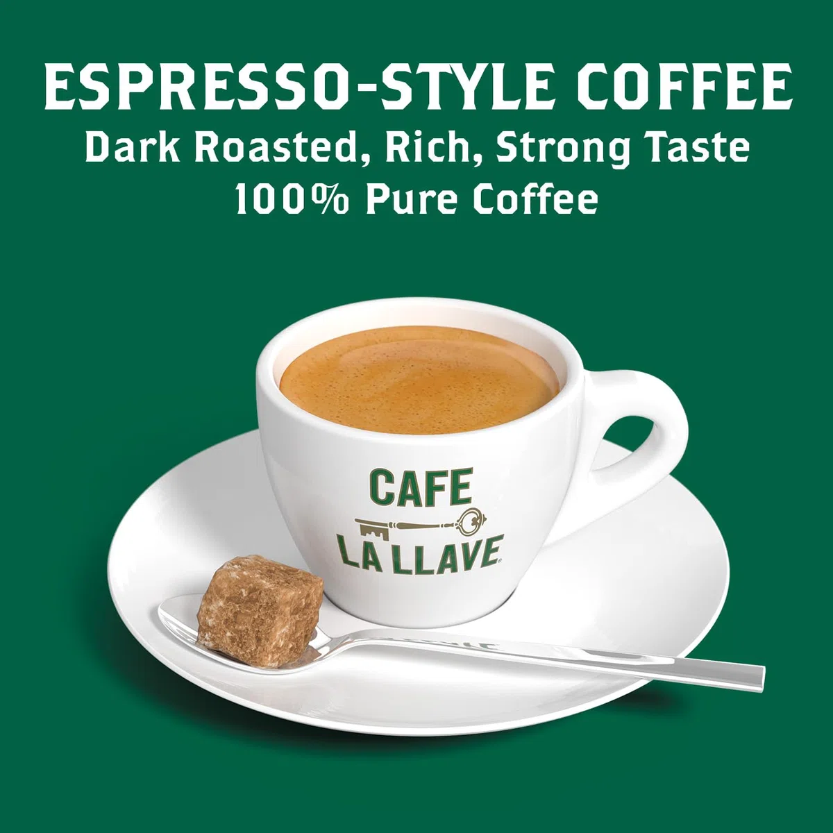 Cafe La Llave Café espresso de grano entero, tostado oscuro premium, bolsas de 32 onzas (paquete de 2), rica mezcla de estilo cubano