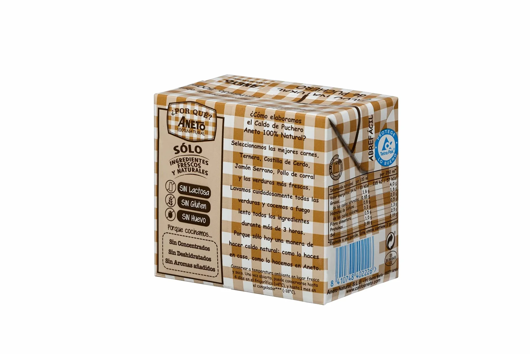 Aneto 100% Natural - Caldo de Puchero - caja de 6 unidades de 0,5 litros