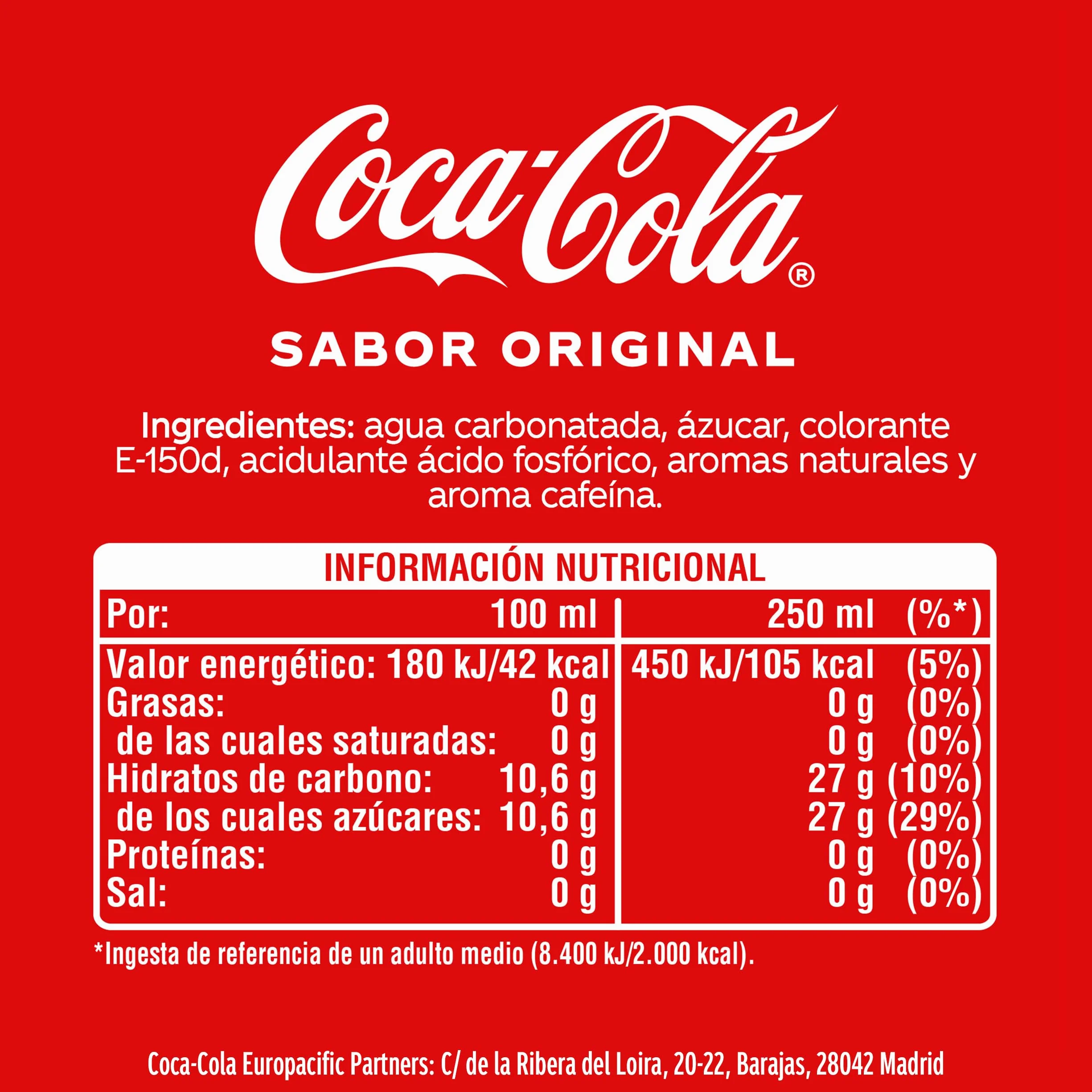 Coca-Cola Sabor Original, Refresco de Cola - Pack 12 Latas de 500 ml