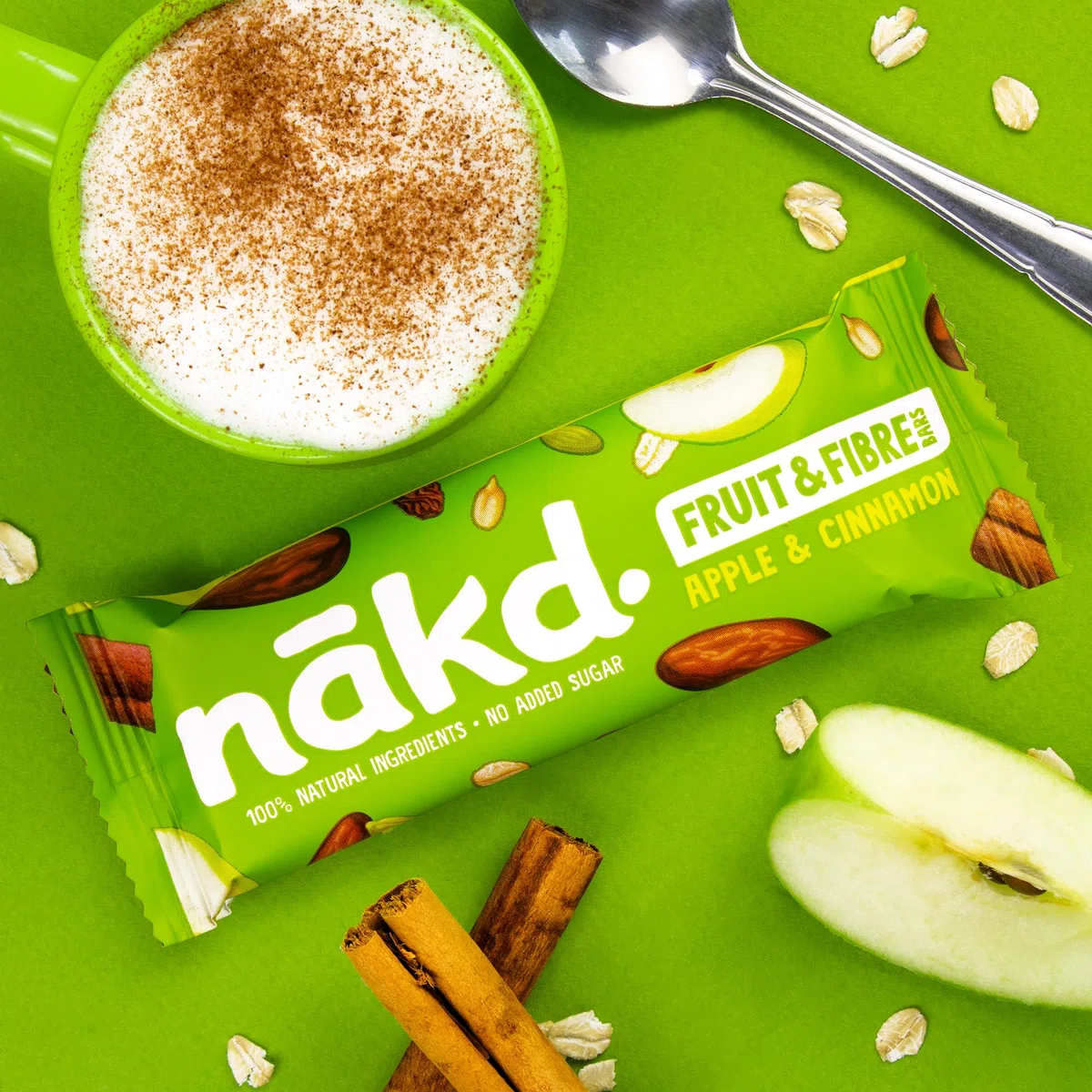 Nākd. Barritas de Fruta y Fibra | Manzana y Canela | Alto Contenido en Fibra | 100% Ingredientes Naturales | Sin Azúcares Añadidos | Vegano | 16 x 44g Barritas| 704g