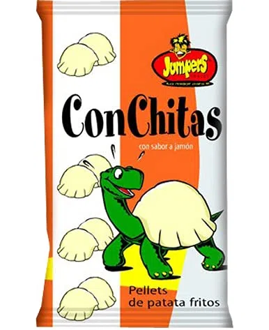 Jumpers Conchitas - Aperitivo con sabor a Jamón - Caja de 30 unidades x 30g