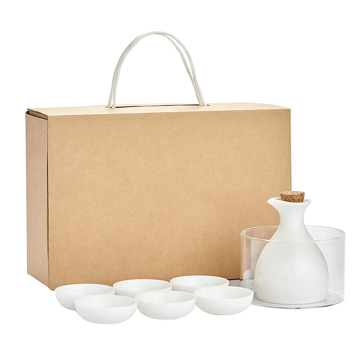 Juego de sake japonés, juego de tazas de sake de cerámica, estables e inodoras, fáciles de usar, adecuadas para entusiastas de la cultura, artesanía tradicional, 4 tazas, tipo, 6cups-A