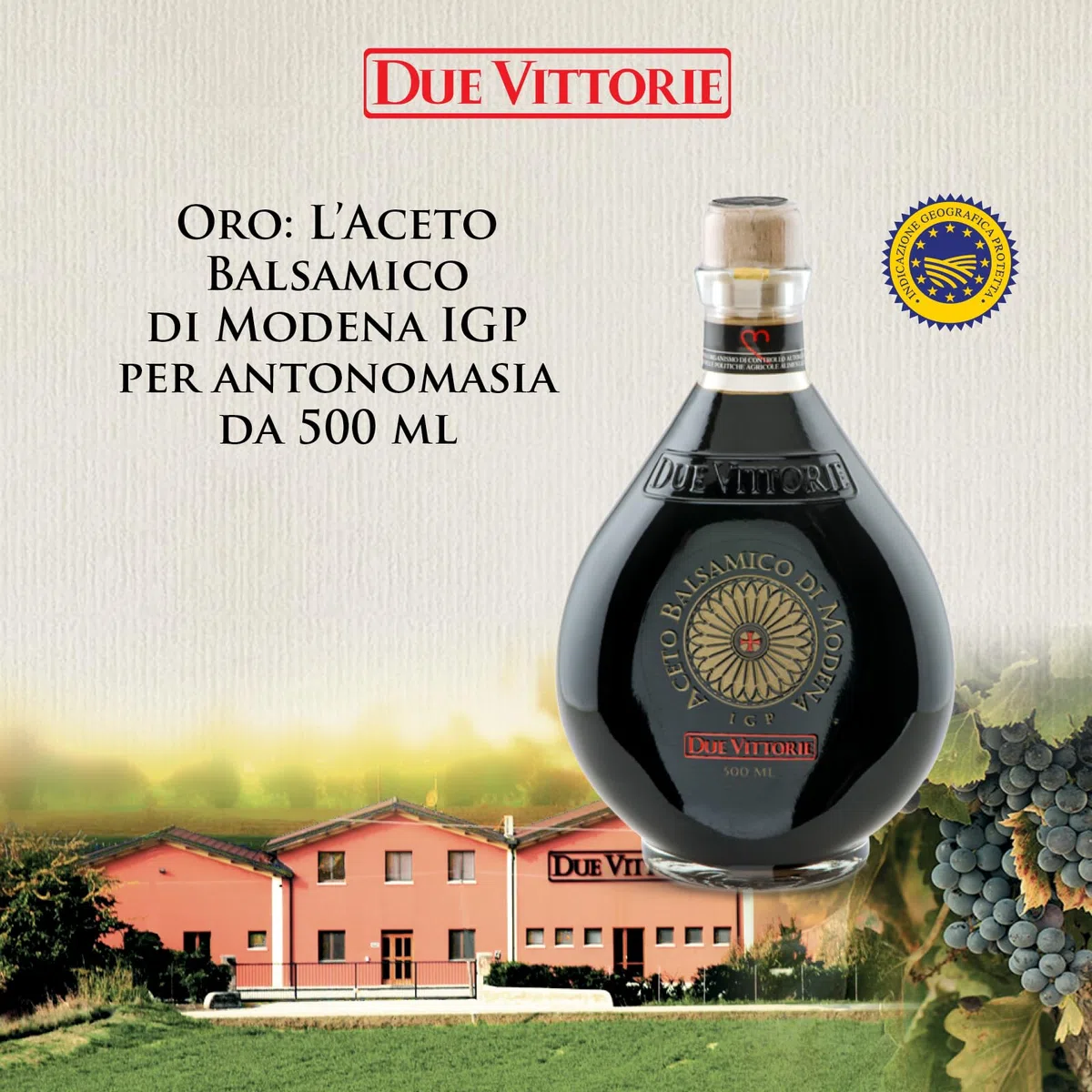 Due Vittorie Oro vinagre balsámico de oro de modena 500 ml