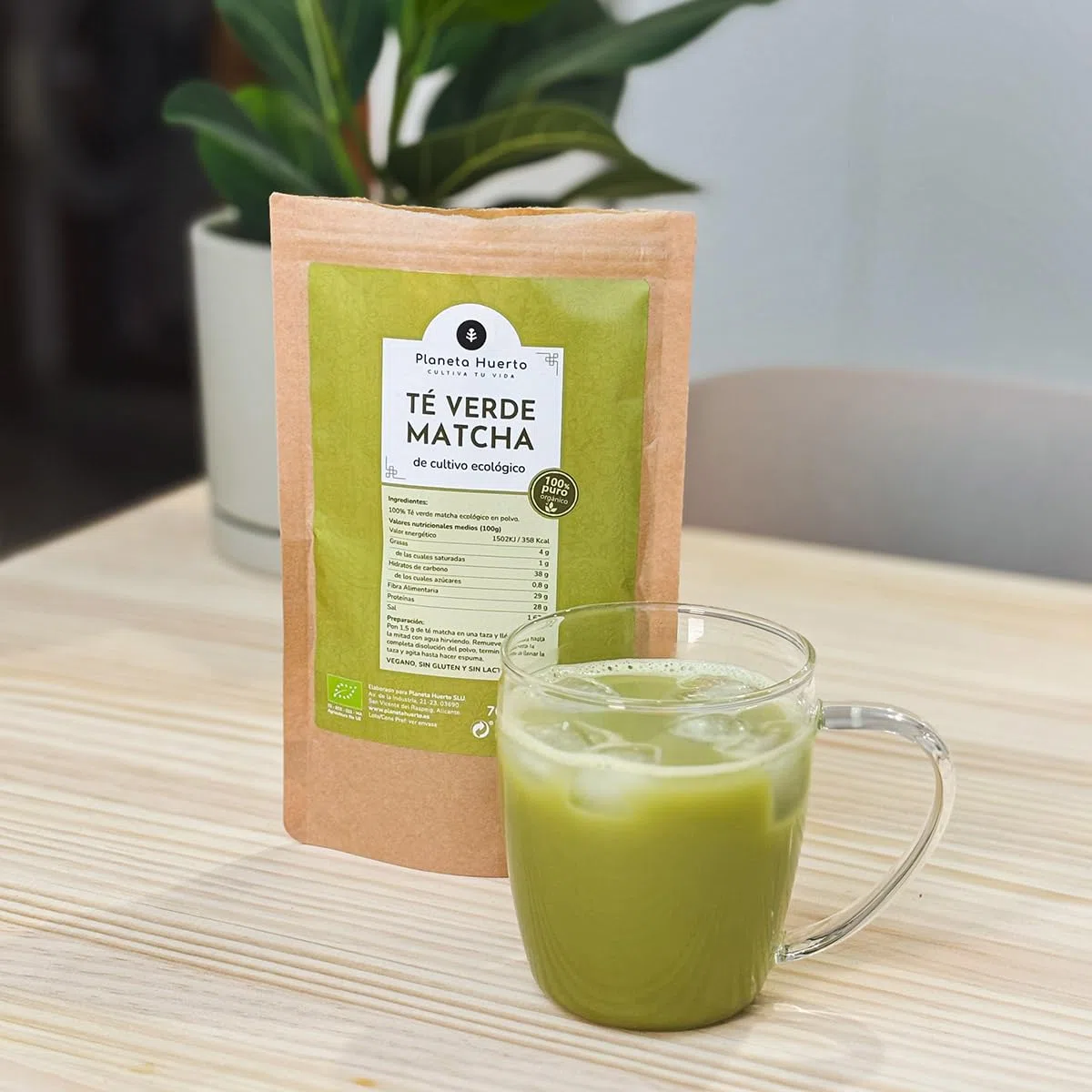 PLANETA HUERTO | Té Matcha Polvo 250g 100% Puro Alto Contenido Vitamina B12, Cultivo Eco, Apto Dietas Veganas - Té Matcha Sin Gluten, Sin Lactosa, Energizante Natural y Antioxidante Premium