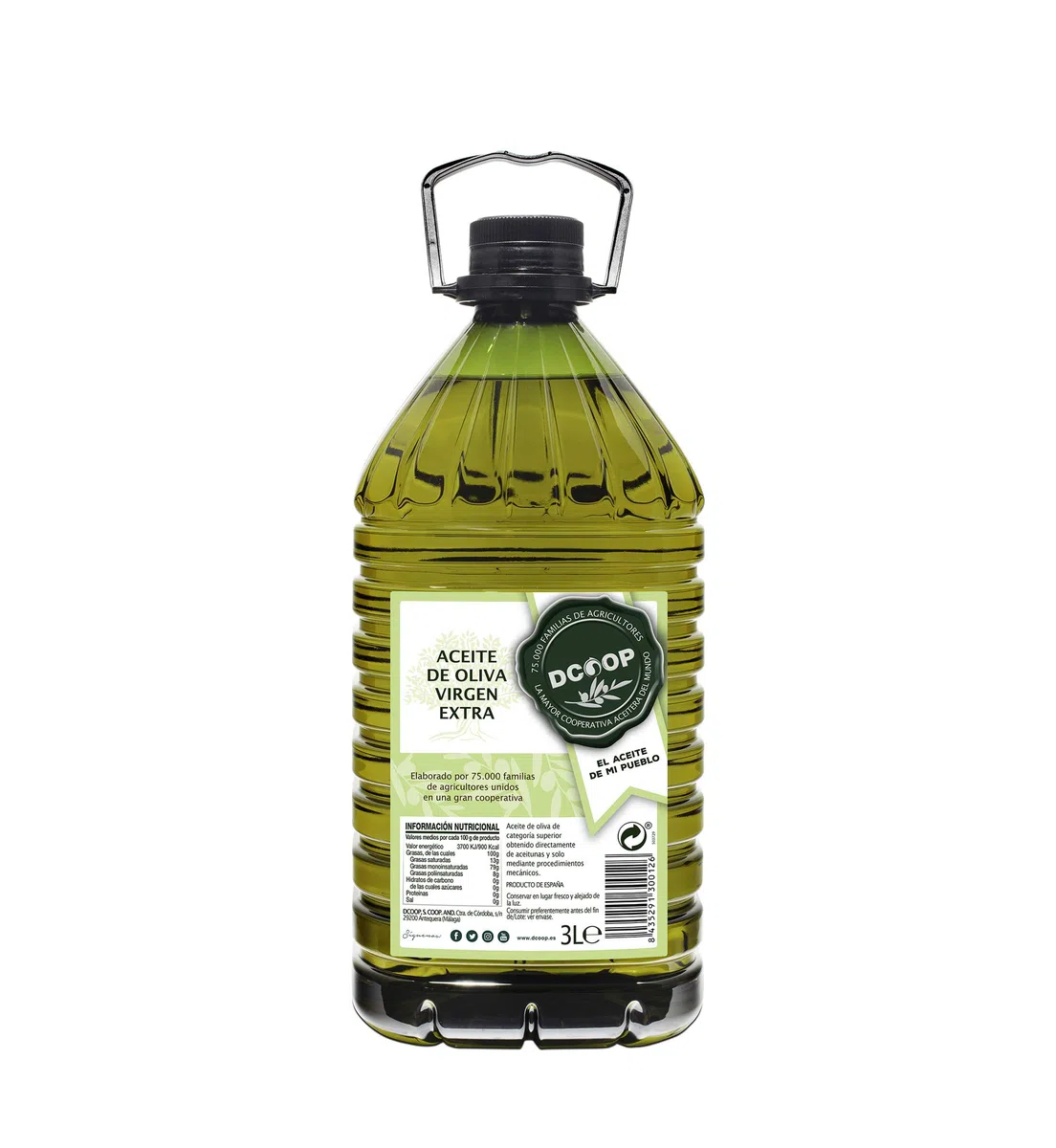 Dcoop Aceite de Oliva Virgen Extra - Coupage Estándar, Sabor Frutado, Ideal para Cocinar, Procedente de Nuestras Cooperativas, Pack 3 x 3 litros