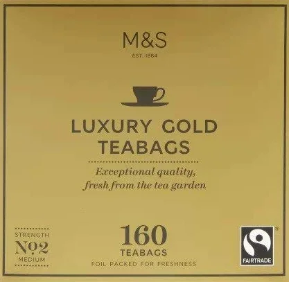 M & S Marks And Spencer - 160 bolsas de té doradas de lujo