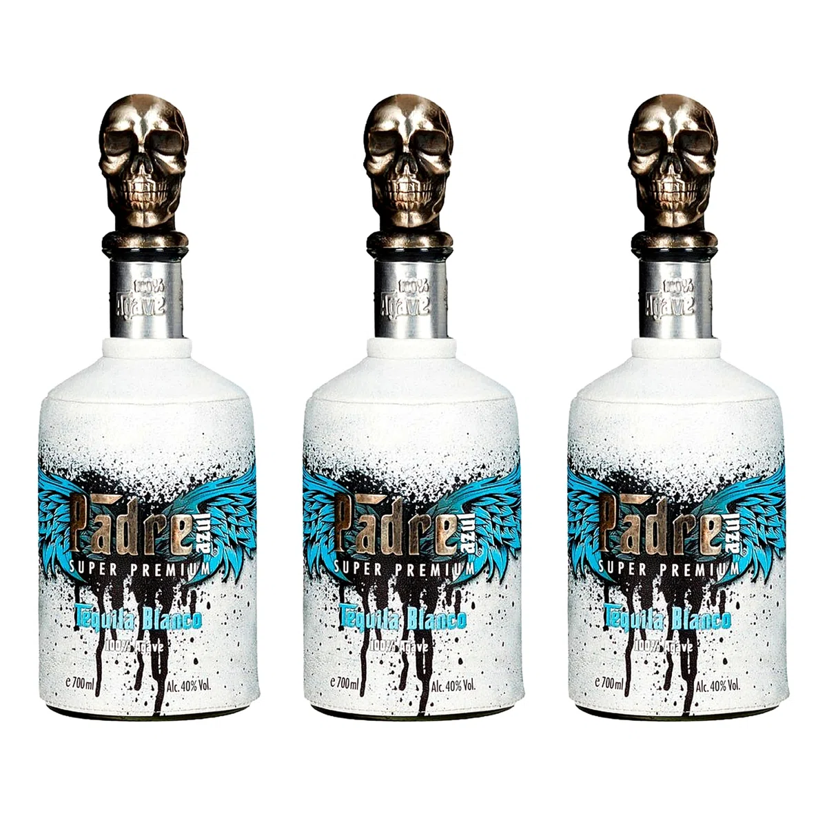 Tequila Padre Azul Blanco destilado premium selección gourmet – 3 Botellas x 70 cl