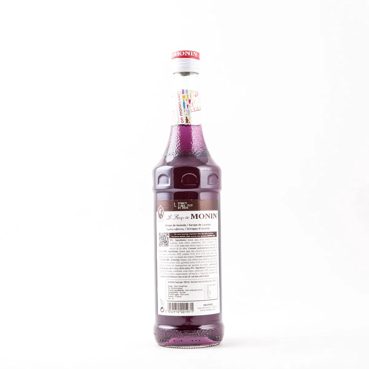 Monin Botella de jarabe de lavanda de 70 cl - Sabor a jarabe de lavanda para cócteles