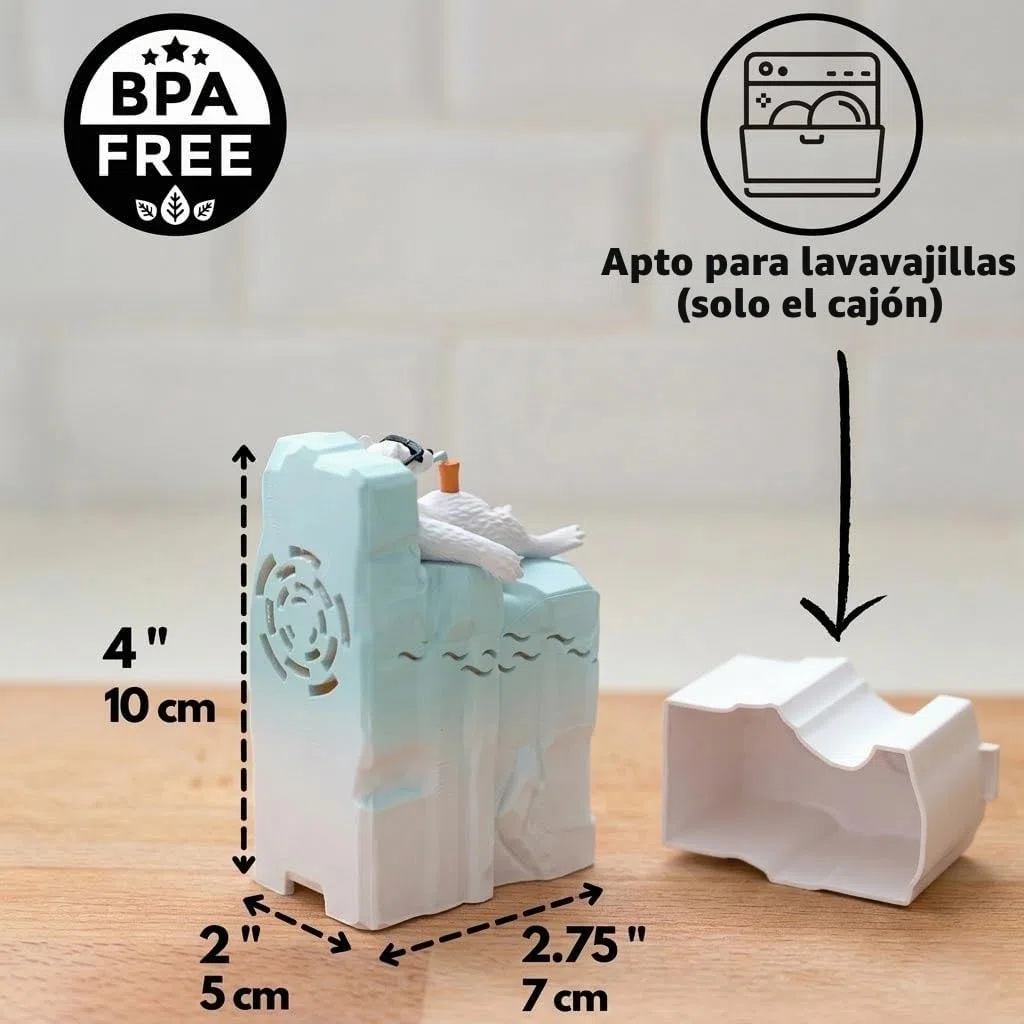 Ambientador para nevera y congelador con bicarbonato de sodio de Joe Snow - Recipiente recargable con bicarbonato de sodio | Absorbe los olores de la nevera y congelador con bicarbonato de sodio