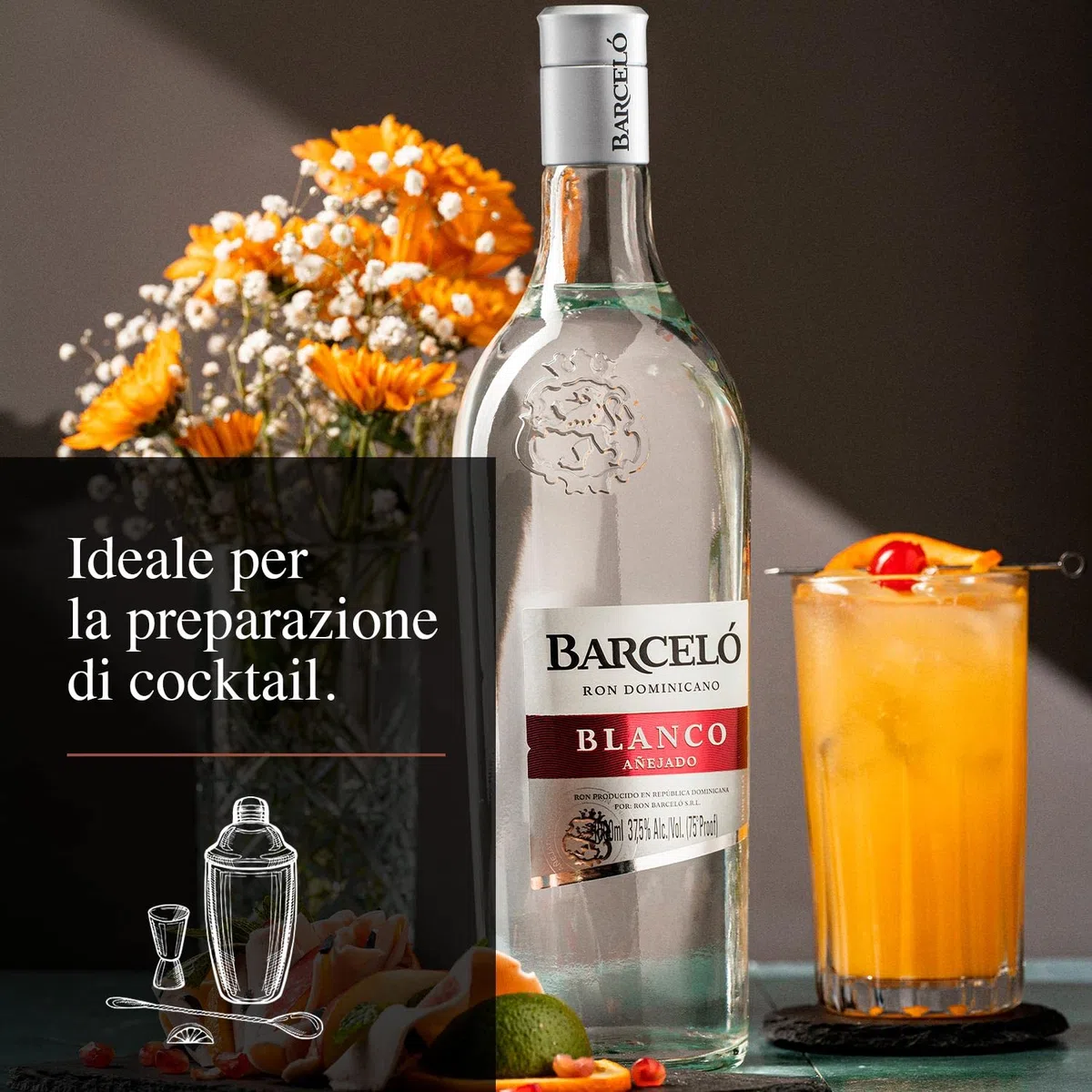 Ron Barceló Blanco, botella de 1000 ml