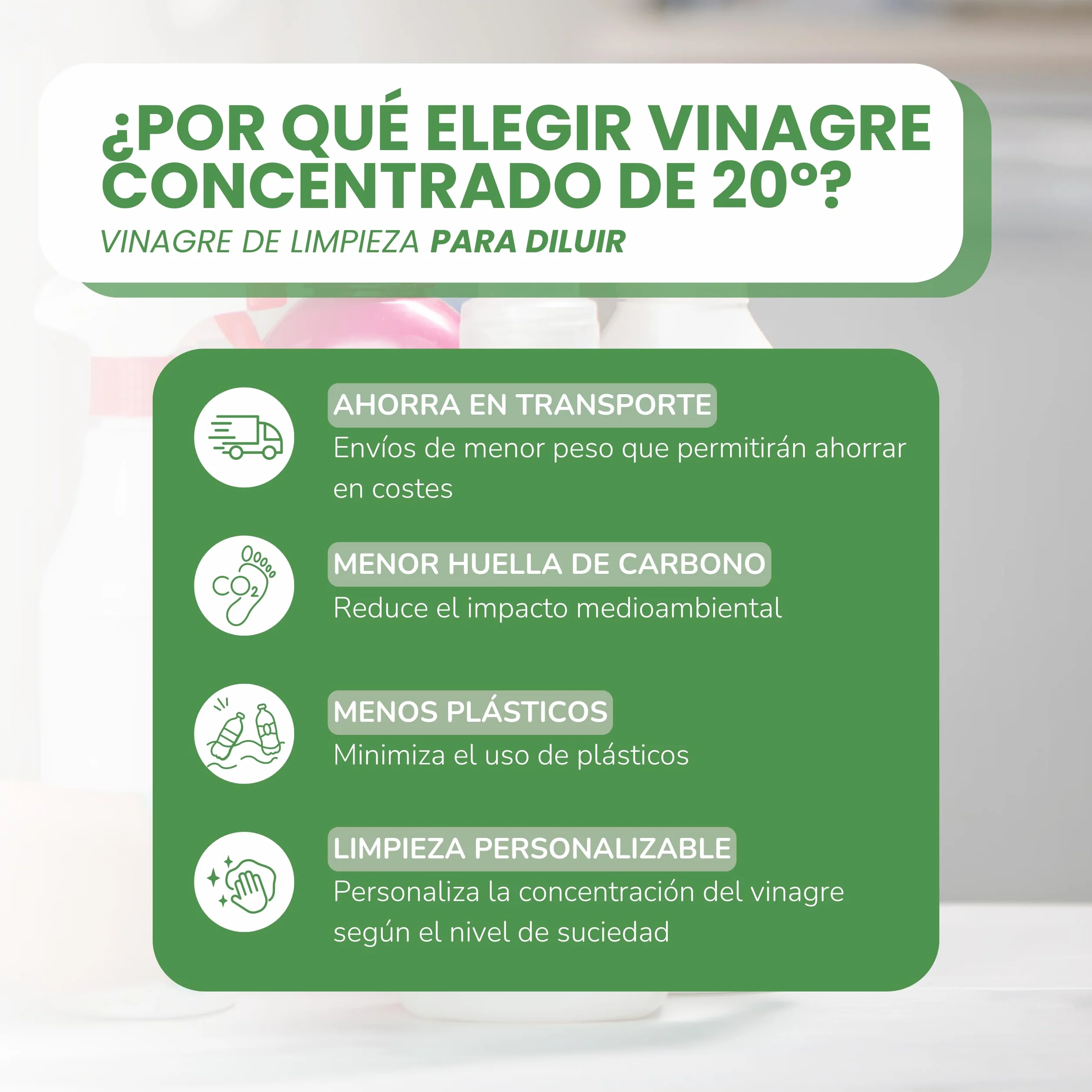 Bioky Vinagre Blanco Destilado 20º - Incluye Botella Pulverizadora - Súper Concentrado - Limpieza Multiusos - Fórmula Económica y Ecológica (5L)