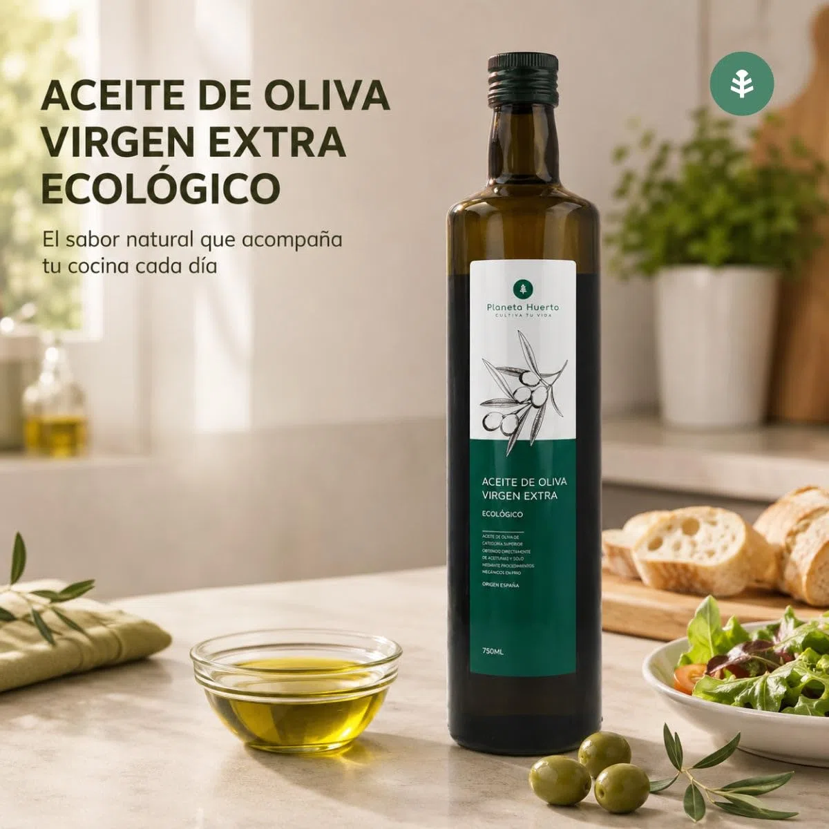 PLANETA HUERTO | Pack 3x Aceite de Oliva Virgen Extra ECO 5L, Máxima Calidad y Sabor Auténtico