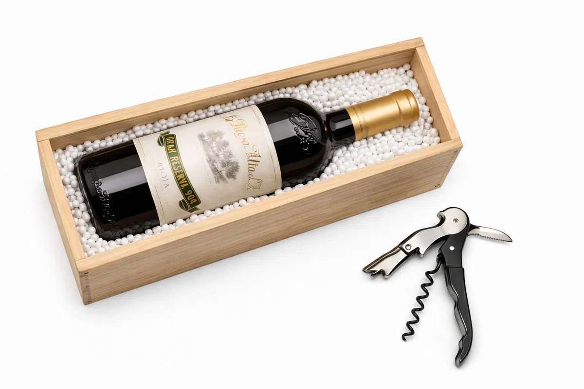 La Rioja Alta 904 Gran Reserva Pack Premium con Caja de Madera y Sacacorchos Profesional | Estuche Regalo Vino Rioja Alta