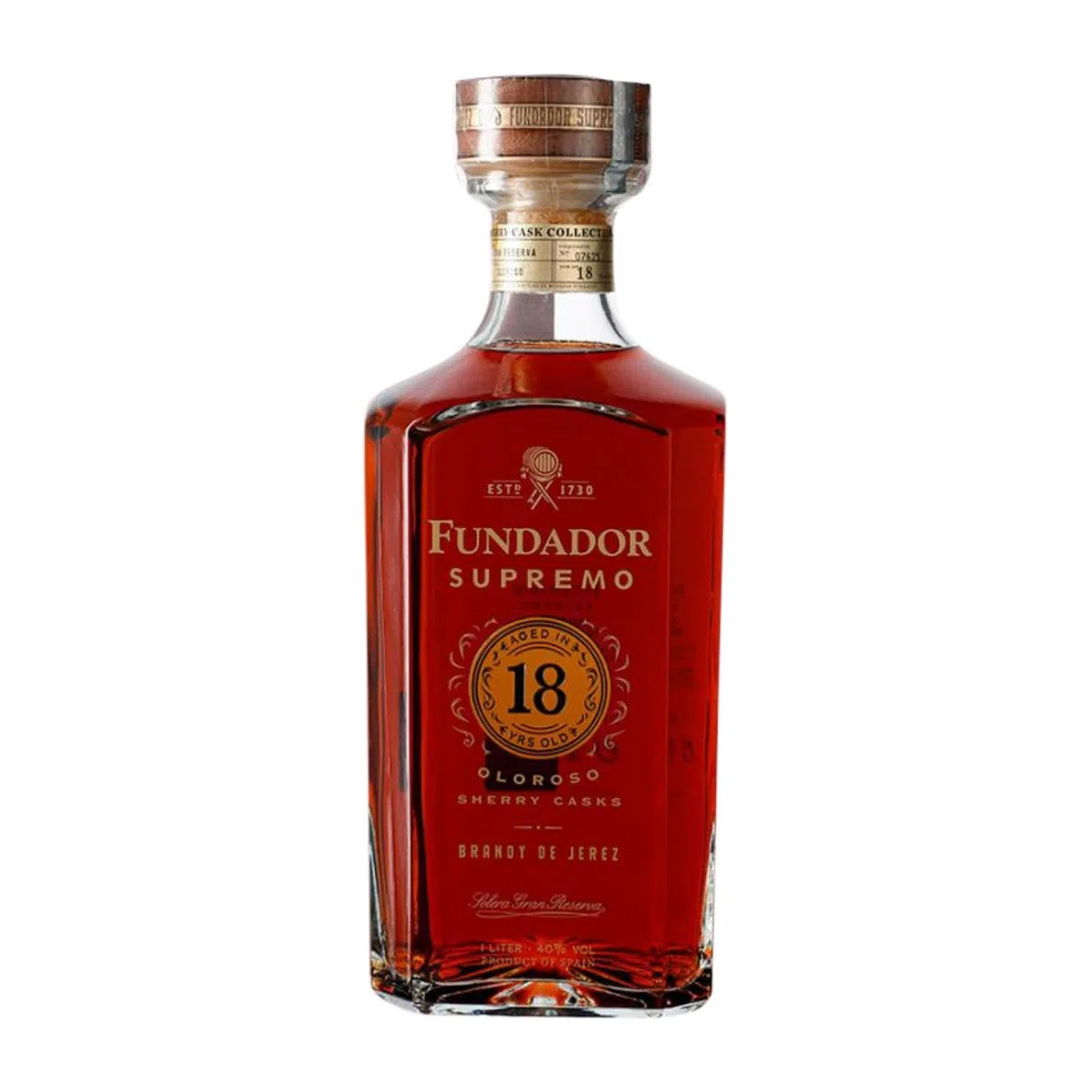 Brandy Pedro Domecq Fundador Supremo Jerez-Xérès-Sherry 18 Años 1 L