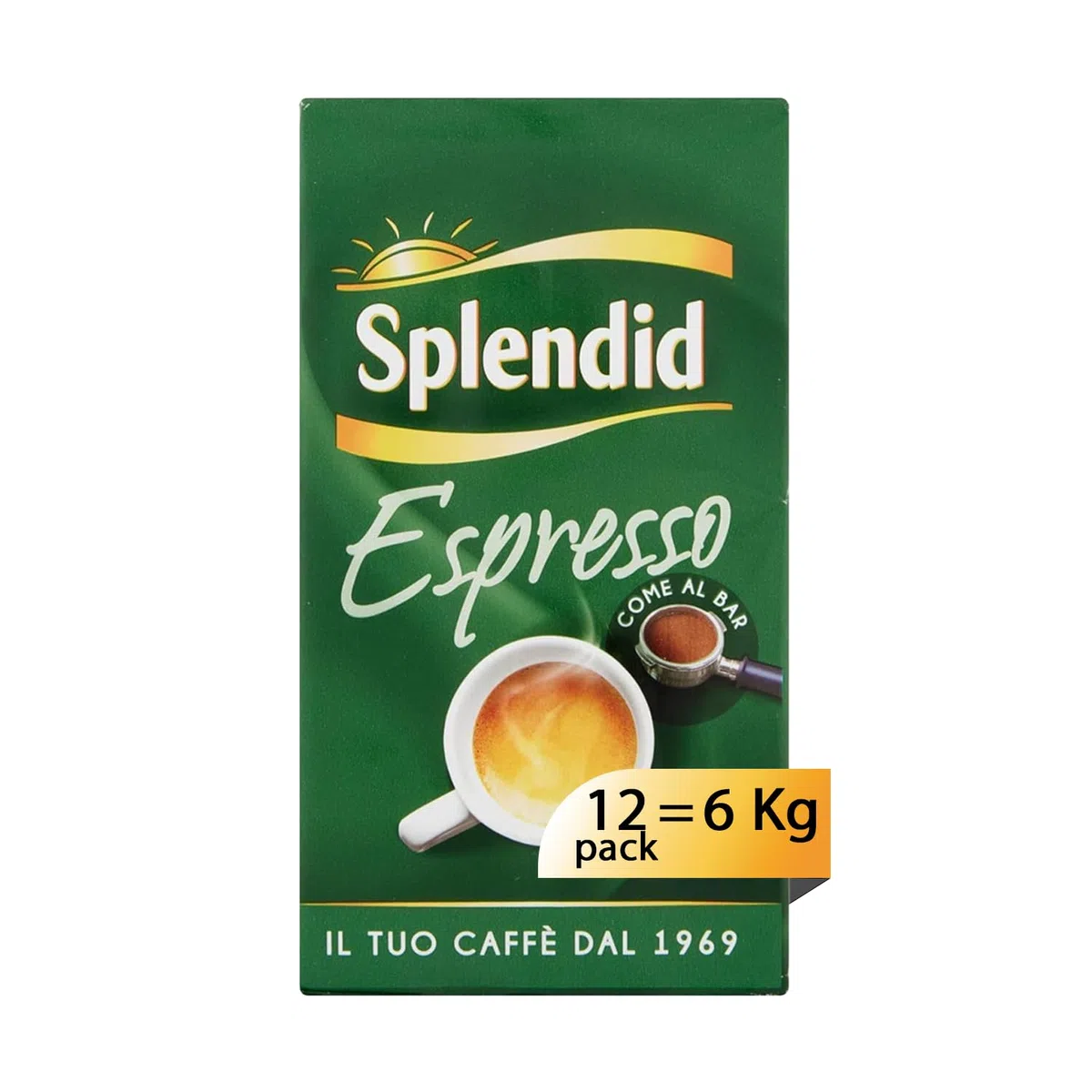 Splendid Gusto Espresso - Café molido - Mezcla para máquina de café espresso - 12 cajas de 500 g (total 6 kg)