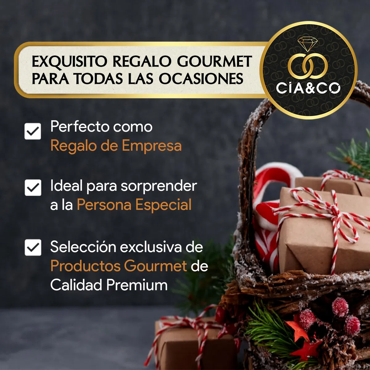 Cesta de Navidad con Jamón Gourmet 2025 (Lote 309) · Con Jamón Reserva, Vino, Cava Pago, Ron, Dulces Selectos y Tarjeta Personalizable · Regalo Corporativo, Familiar o Personal Ideal