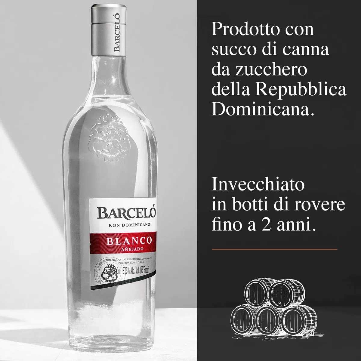 Ron Barceló Blanco, botella de 1000 ml