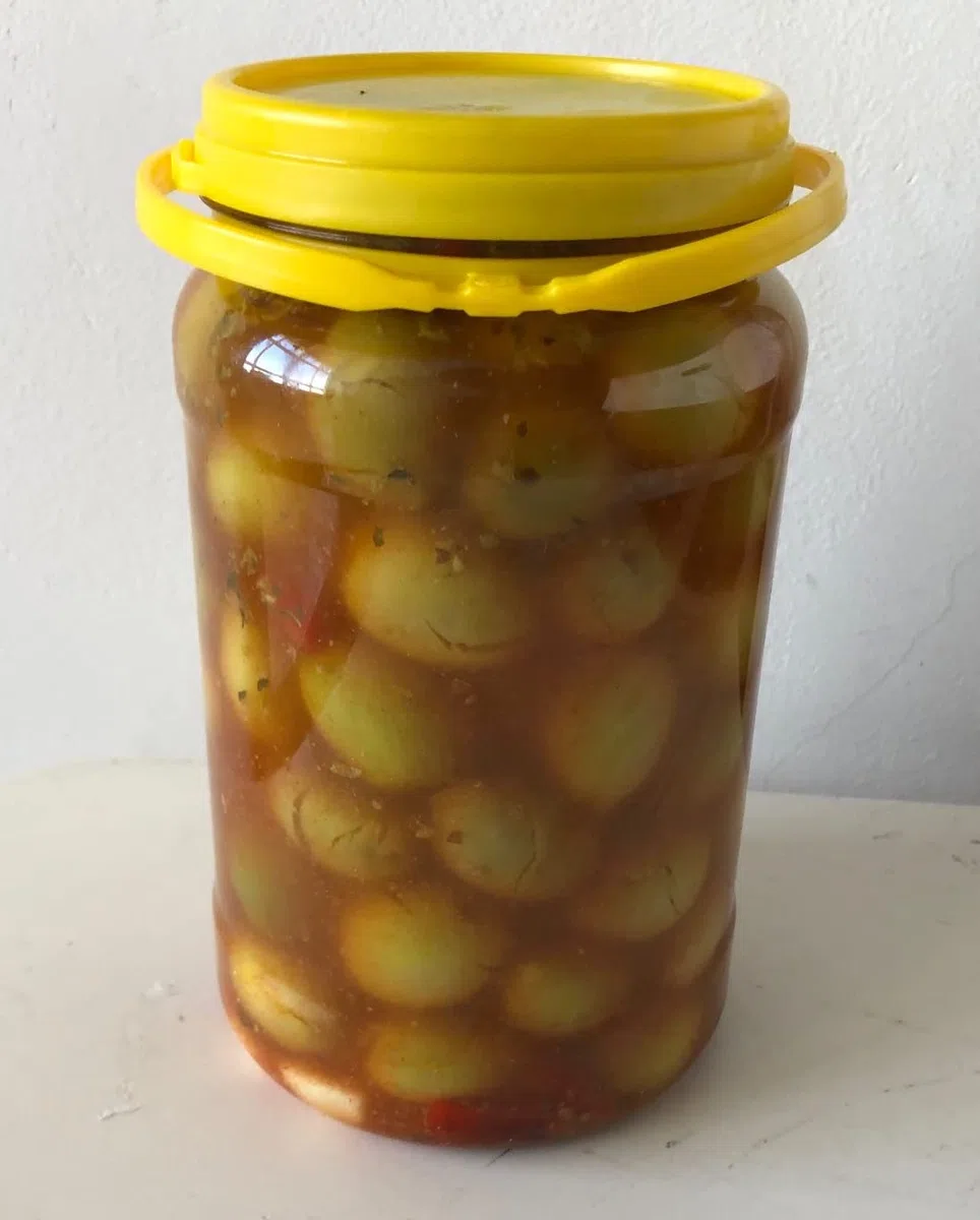 Aceitunas Chupadedos Verdes Aderezadas y Machacadas 1 kg