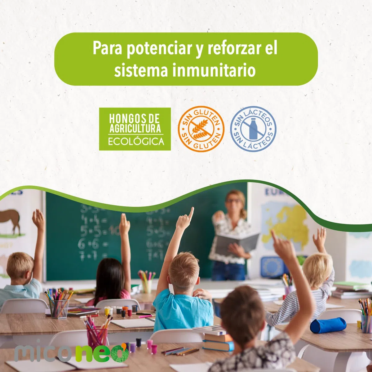 MICO NEO | Jarabe Infantil DN Kids | Favorece el Buen Rendimiento Cognitivo en Niños | Mejora la Concentración | A Base de Hongos, Plantas y Vitaminas Naturales