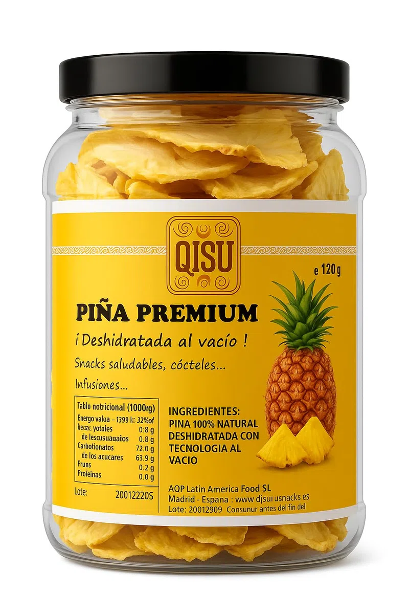 Piña Deshidratada Crujiente 120g | Snack Saludable Sin Azúcar Añadido | 100% Natural, Sin Aditivos | Fruta Liofilizada en Trozos | Vegano y Sin Gluten | Snack de Fruta para Llevar (Piña 120gr)