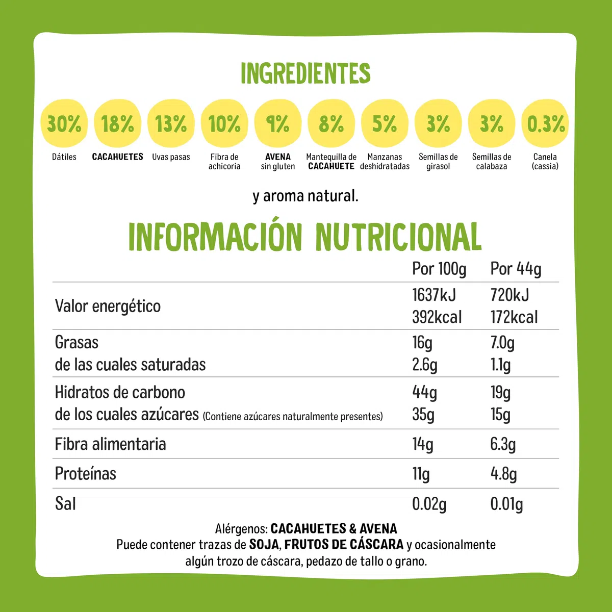 Nākd. Barritas de Fruta y Fibra | Manzana y Canela | Alto Contenido en Fibra | 100% Ingredientes Naturales | Sin Azúcares Añadidos | Vegano | 16 x 44g Barritas| 704g
