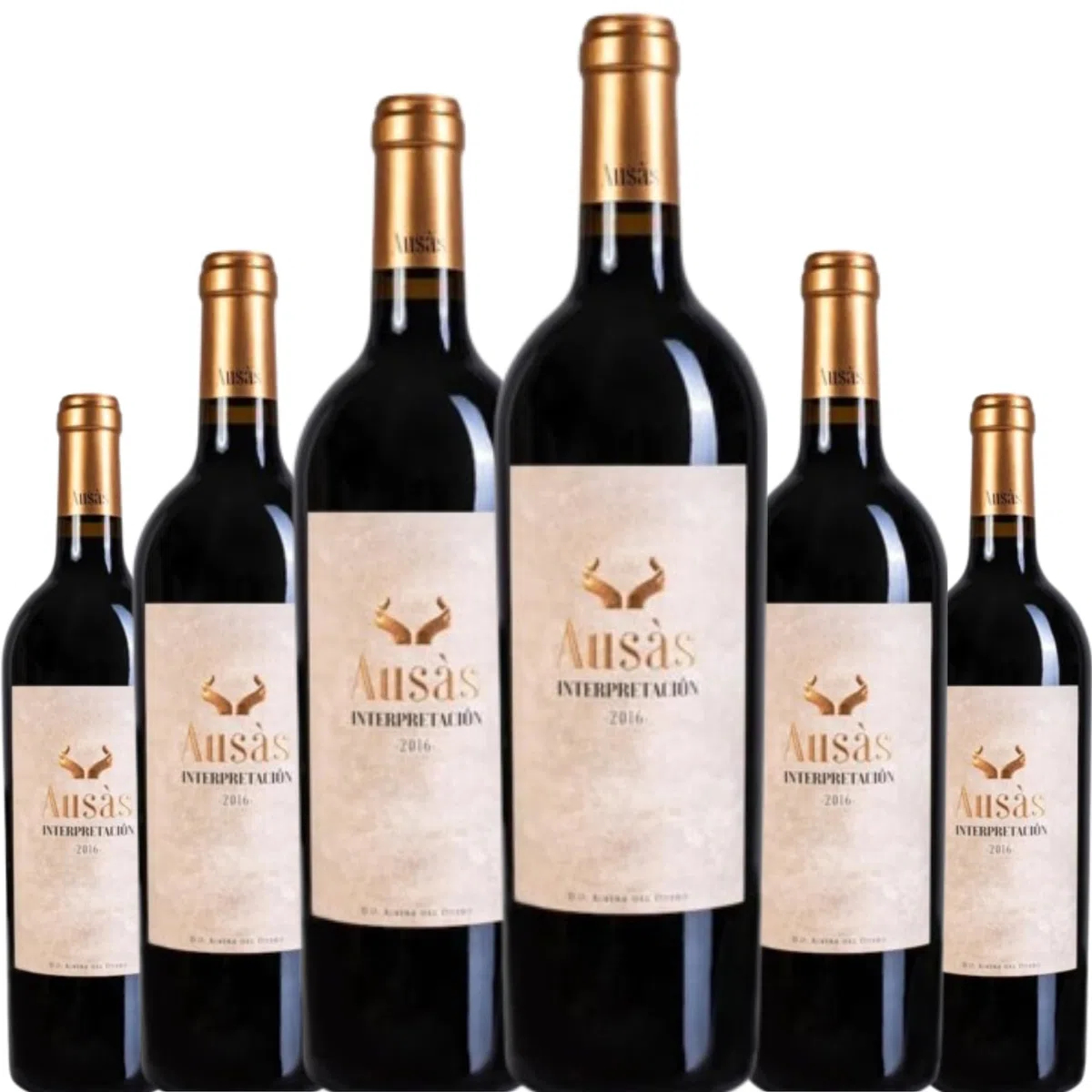 Ausás Interpretación Vino Tinto Crianza, expresión única de Tinta Fina con 15% Vol., perfecto para servir entre 14º y 16ºC y disfrutar su carácter| 6 botellas