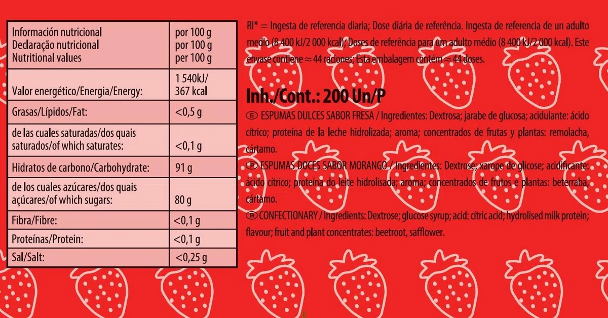 Haribo - Tochos refrescantes de fresa