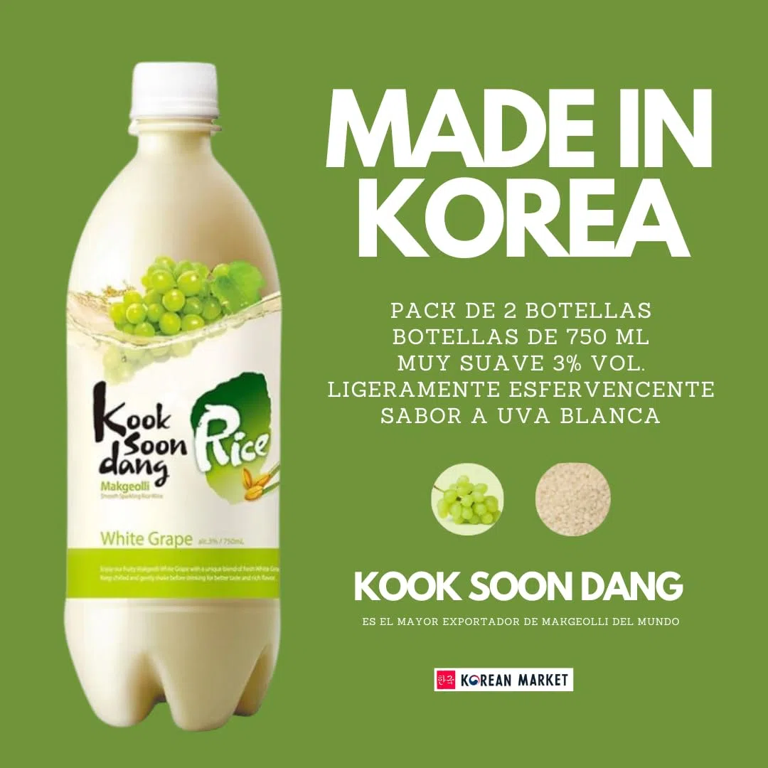 Kook Soon Dang - Makgeolli sabor a Uva Blanca - 750ml. - 3% vol. - (PACK DE 2)
