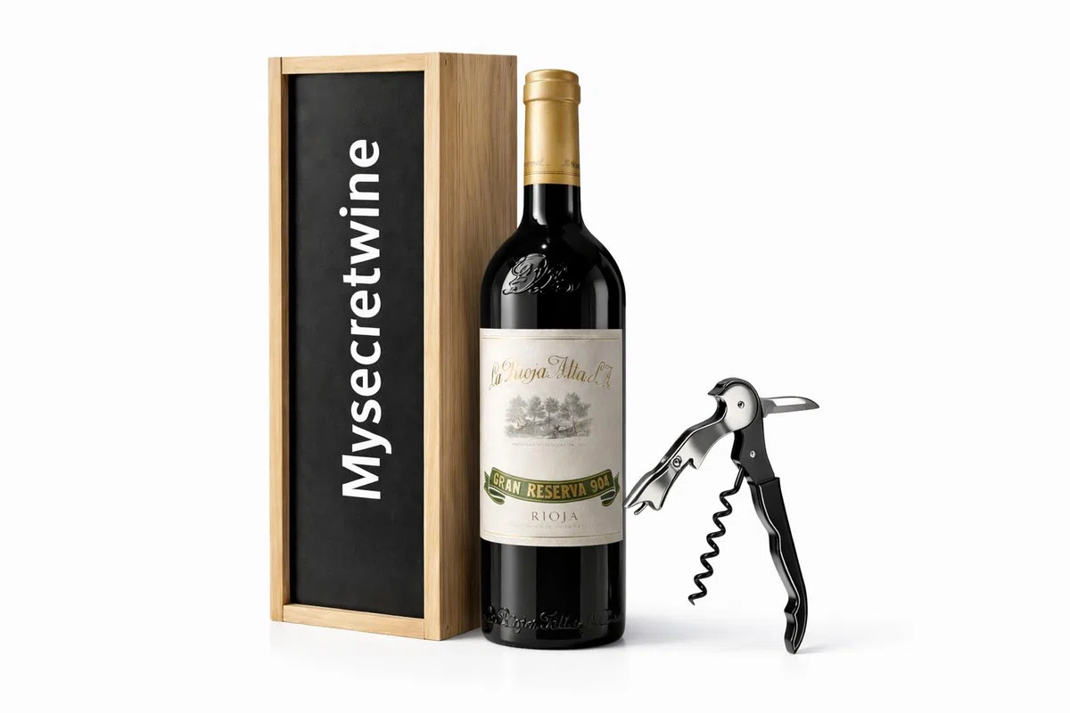 La Rioja Alta 904 Gran Reserva Pack Premium con Caja de Madera y Sacacorchos Profesional | Estuche Regalo Vino Rioja Alta