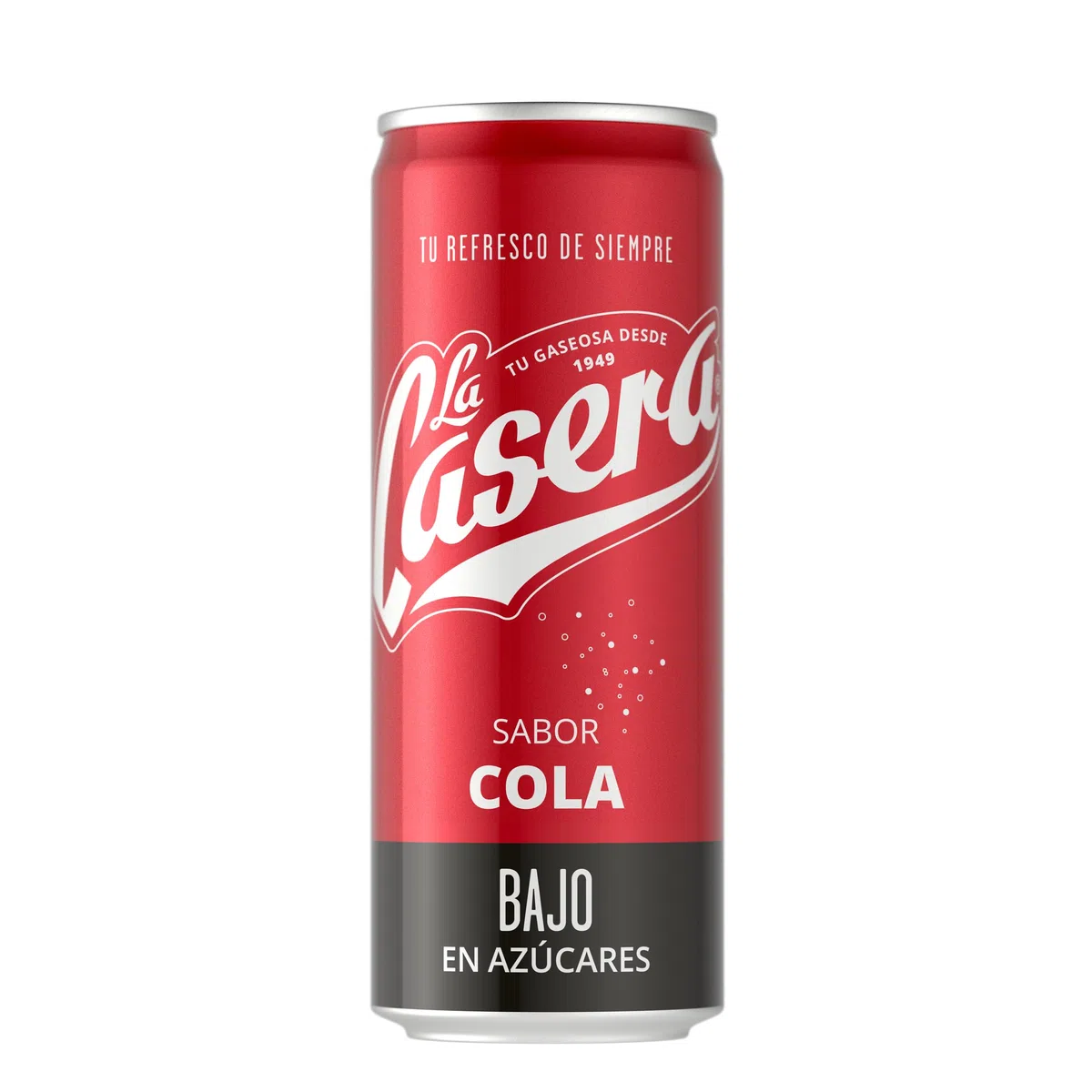 La Casera Cola, Refresco con Gas, Cero Azúcares añadidos - Lata, Pack 24 x 33 cl