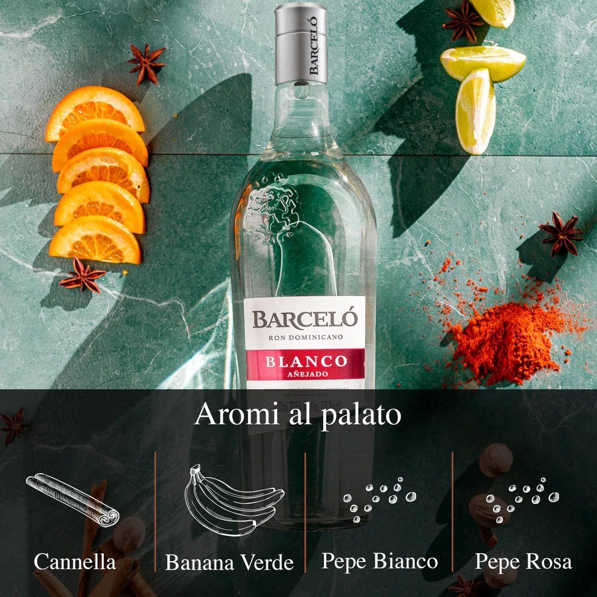 Ron Barceló Blanco, botella de 1000 ml