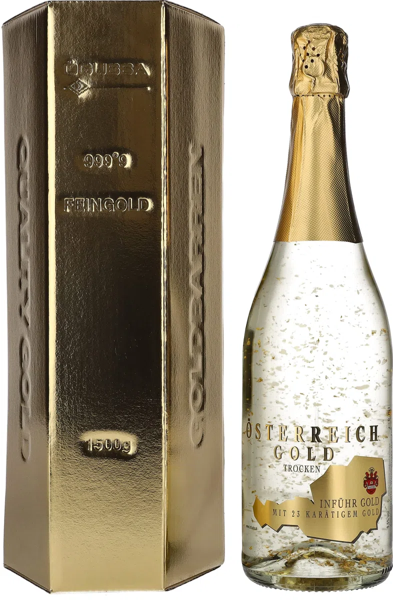 Austria Oro Vino Espumoso con 23 Quilates Dentro de la Botella, 750ml