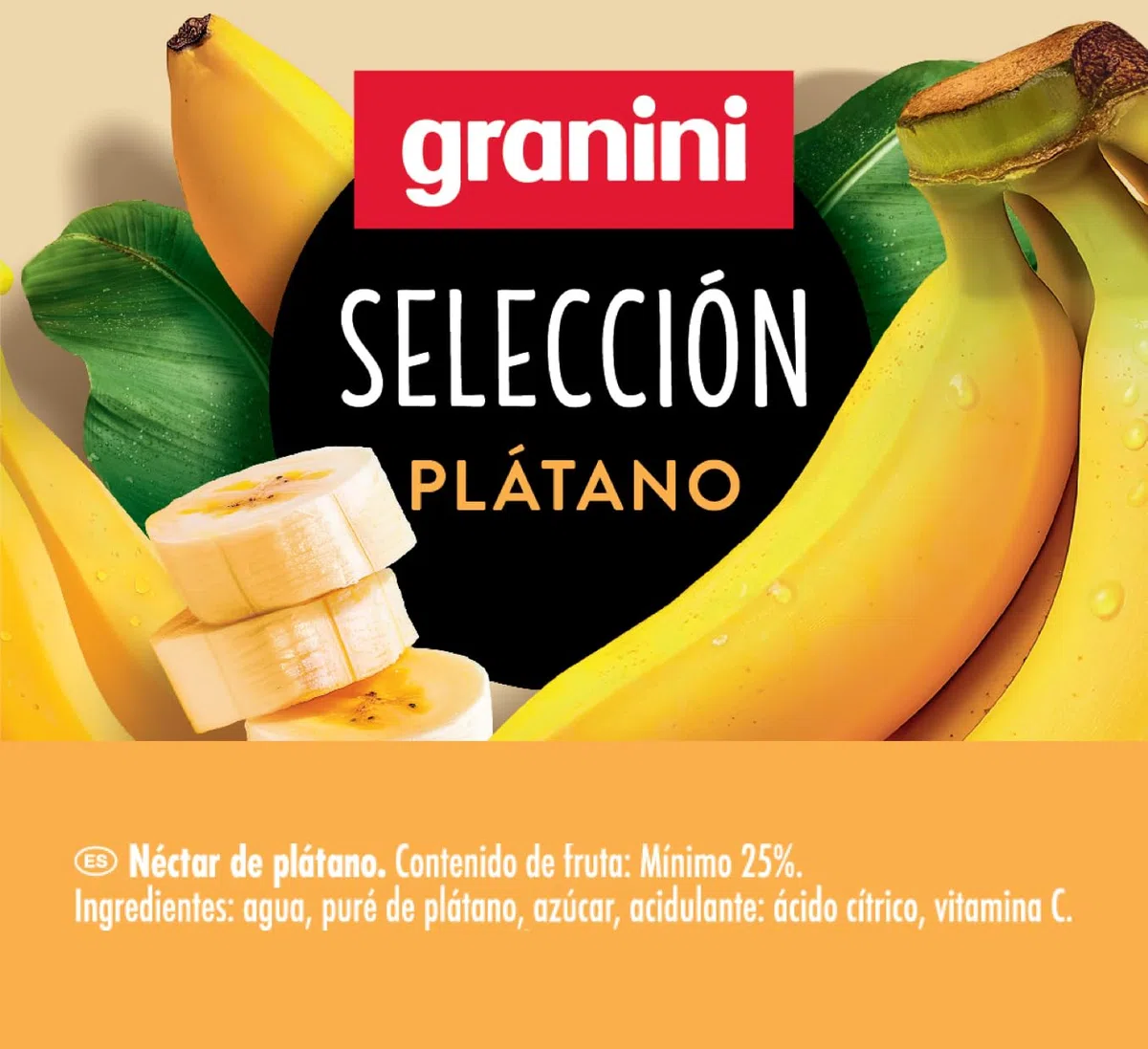Granini - Néctar de plátano a partir de zumo de plátano con edulcorante Pack 6 x 1L Selección